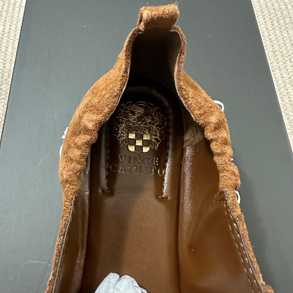 Vince Camuto Azur Burnt Sugar Suede Pointed Toe Loafers Mens 7M NEW - Picture 6 of 7